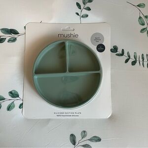 Mushie Silicone Suction Plate - Cambridge Blue